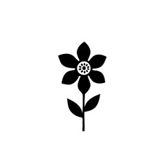 Elegant minimalist monochrome depiction of a flower on a white background