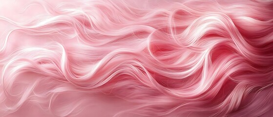 Fototapeta premium Pink wavy hair, beauty, studio