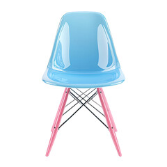 Light Blue Chair with Pink Legs