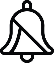Bell Off Icon Outline Vector Illustration