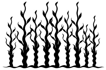 Vertical Kelp Forest with Flowing Leaves