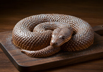 Fototapeta premium Chocolate snake dessert art