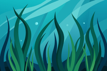 Flowing Neptune Grass Vector Scene