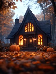 Obraz premium Autumn Halloween House