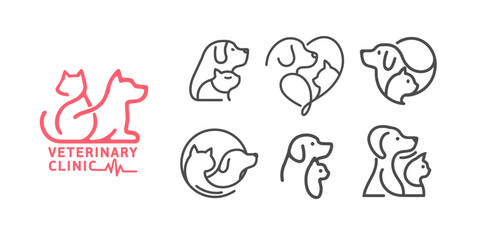 Modern veterinary clinic logo design for animal care branding