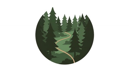 Forest path illustration design
