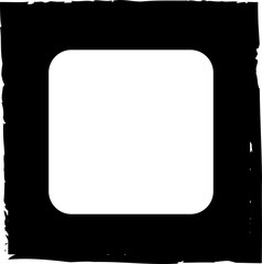 Square brush frames with rounded square border layout