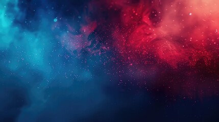 USA Independence Day, abstract red blue shiny background, dissipating smoke, horizontal banner, copy space, free space for text