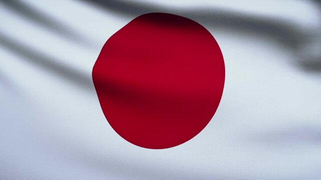 Japan Flag 4K. Realistic Loop Waving with Highly Detailed Fabric