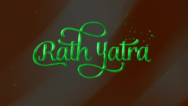 Word rath yatra in green script suitable for Indian festival designs, cultural events, religious announcements, travel guides, and educational materials.
