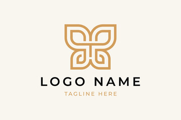 Initial letter T Butterfly Logo