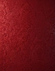 Deep crimson damask, embossed pattern, rich texture , elegant, floral, design