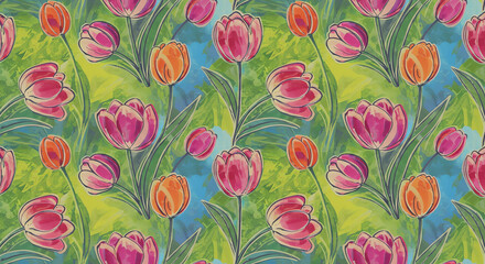 Floral tulip pattern