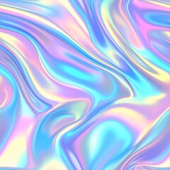 Obraz premium Glossy Pastel Iridescent Waves