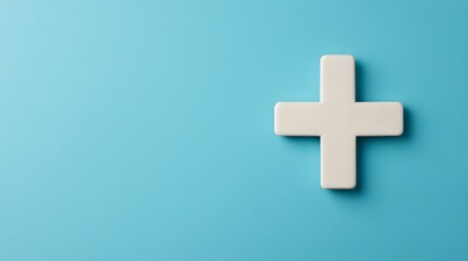 Obraz premium Plus symbol on a blue background with soft lighting