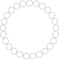 Dotted line circular round frame, symbol, icon