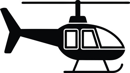 Helicopter Icon Outline Vector Illustration