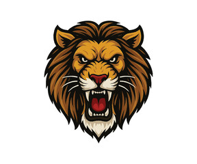 Lion Head Vector Silhouette with With By Background