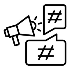 Hash tag strategy marketing single icon
