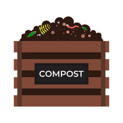 Illustration of compost pile for plant fertility