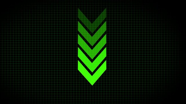 Animated arrow bouncing slide to down, Animated arrow icon pointing down Neon upload arrow icon animation on 4k video