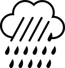 Rain Icon Outline Vector Illustration