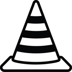 Safety Cone Icon Outline Vector Illustration