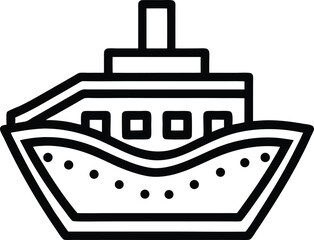 ship icon outline vector illustration