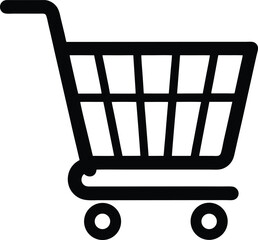 shopping cart icon outline vector illustration