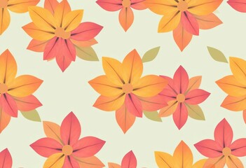 Geometric floral petal and leaf vector tile background Clean, repeating texture for wallpaper, fabric, surface pattern, textile print