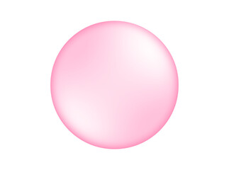 Bubble gum isolated. Matte bright pink pearl sphere. Pink bubble isolated on background. Vector realistic collagen of serum bubbles PNG