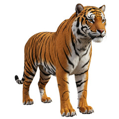 Obraz premium tiger standing isolated on a transparent background