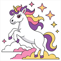 Mythical horned creature design isolated vector illustration