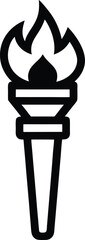 torch icon outline vector illustration