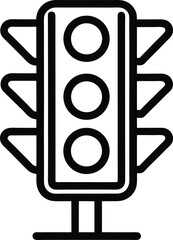 traffic light icon outline vector illustration