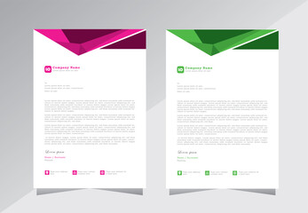 Modern creative clean business letterhead design template with purple and green colour, corporate letterhead vector, a4 size letterhead template.