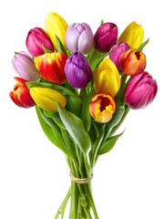 Obraz premium Vibrant Spring Bouquet of Colorful Tulips A Stunning Floral Arrangement