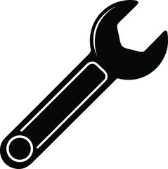 wrench tool icon outline vector illustration