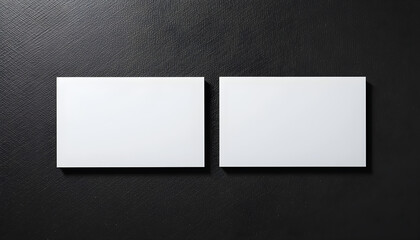 Fototapeta premium Blank White Business Cards Mockup on Dark Background Perfect for Branding and Design Presentations