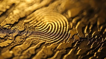 Golden Fingerprint on Textured Surface - Powered by Adobe