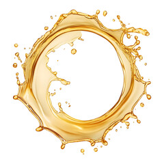 Golden Liquid Splashing in a Circular Pattern