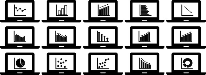 グラフアイコンのイラストセット