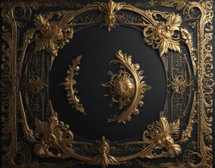 Gold foil accents on black cardstock, intricate details,  luxury,  elegant background,  texture