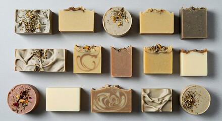 Assortment of handmade soap bars