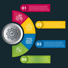 Circle chart infographic template with 12 options for presentations, advertising, layouts, annual reports
