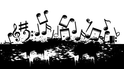 Musical notes staff background with lines