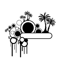 Summer color background with palm trees 
