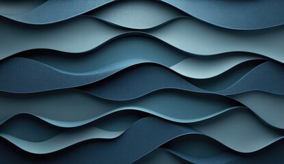 Abstract wavy layered blue design
