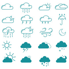 clouds icons set , set of clouds in different forms