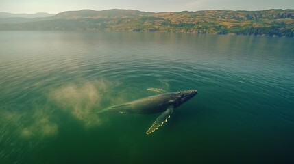 Obraz premium The Close Swim of a Humpback Whale Calf and its Massive Mother